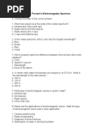 Pre-Test (Electromagnetic Spectrum)