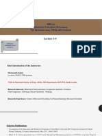 MM 212 Materials Evaluation Techniques Fall Semester 2020, FMCE, GIK Institute