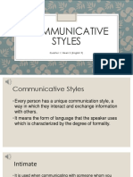 Communicative Styles: Quarter 1 Week 3 (English 9)