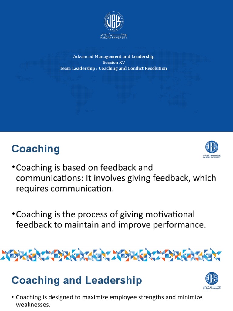 Team Leadership: Coaching & Conflict Resolution | PDF | Conflict ...