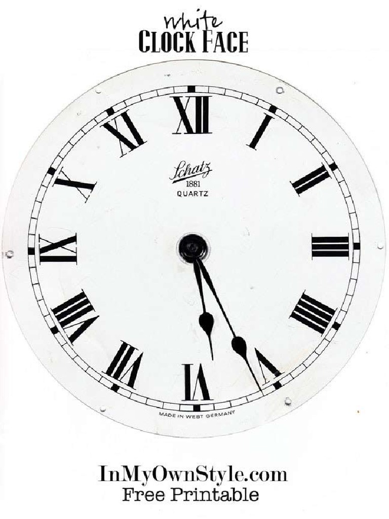 Free Printable Clock Face White With Black Numbers | PDF for Free Printable Clock Face Images