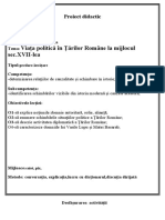 Viața Politică În Țărilor Române La Mijlocul Sec - Xvii Cl7