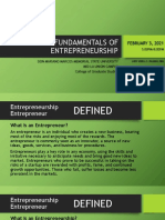 Fundamentals of Entrepreneurship