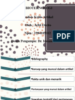 Bioteknologi Analisis Kritis