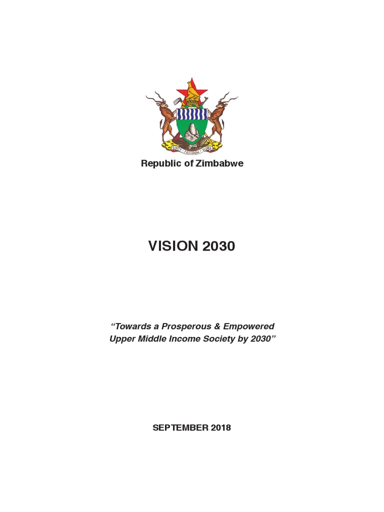Vision 2030 Republic of Zimbabwe  Version PDF Zimbabwe Fiscal