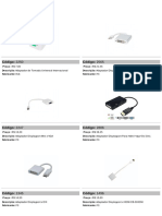 Adaptadores e cabos para conexões de áudio, vídeo e rede