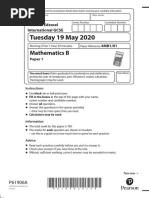 Tuesday 19 May 2020: Mathematics B