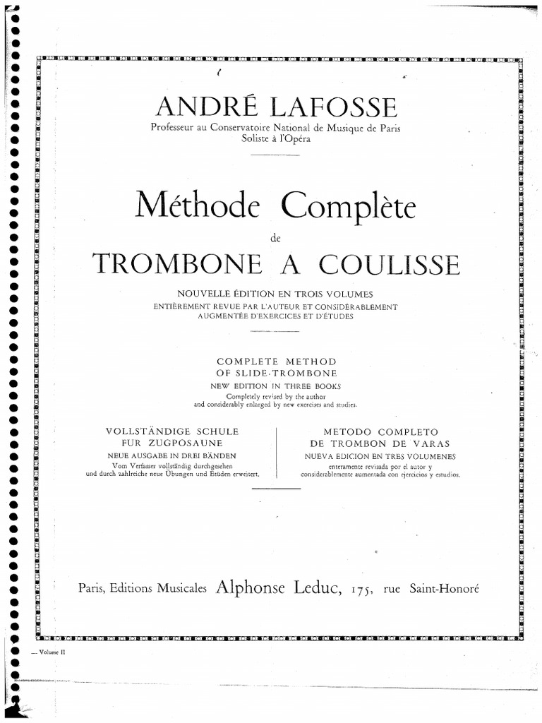 André Lafosse - Méthode Compléte de Trombone A Coulisse | PDF