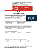 (Nuclear Physics-2) : Csir-Net Class Assignment