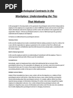 Psychological Contracts in The Workplace: Understanding The Ties That Motivate