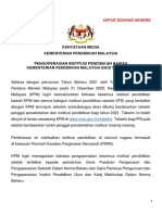 KM - KPM - Pengoperasian Institusi Pendidikan Di Bawah Kementerian Pendidikan Malaysia Bagi Tahun 2021 - 02012021