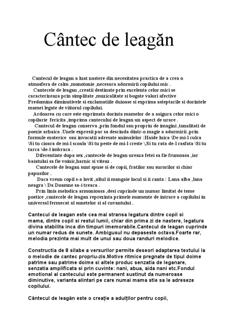 Cantec De LeagÄƒn