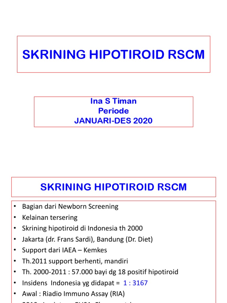 Skrining Hipotiroid RSCM | PDF