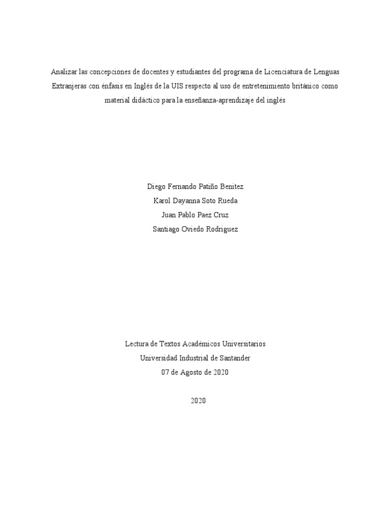 Proyecto de LDTA | PDF | Método de enseñanza | Aprendizaje