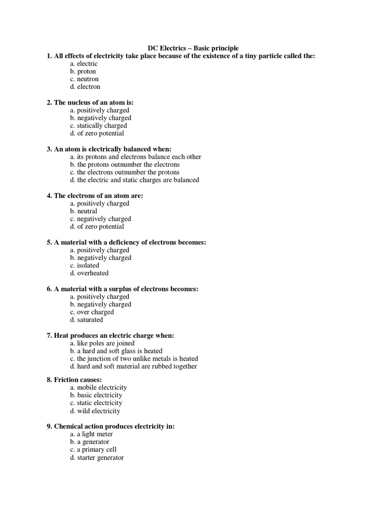 DC Electrics Question Bank | PDF | Teaching Methods & Materials