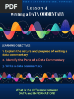 Writing A Data Commentary: Lesson 4