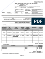 Sworn Statement of Assets, Liabilities and Net Worth