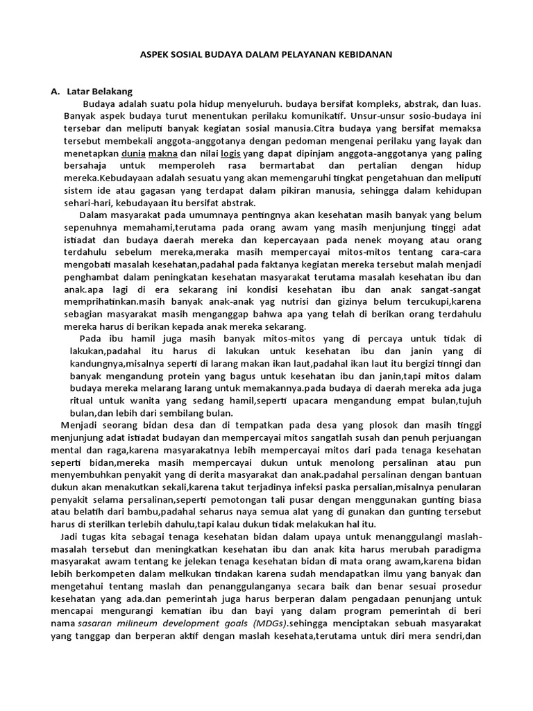 Aspek Sosial Budaya Dalam Pelayanan Kebidanan PDF