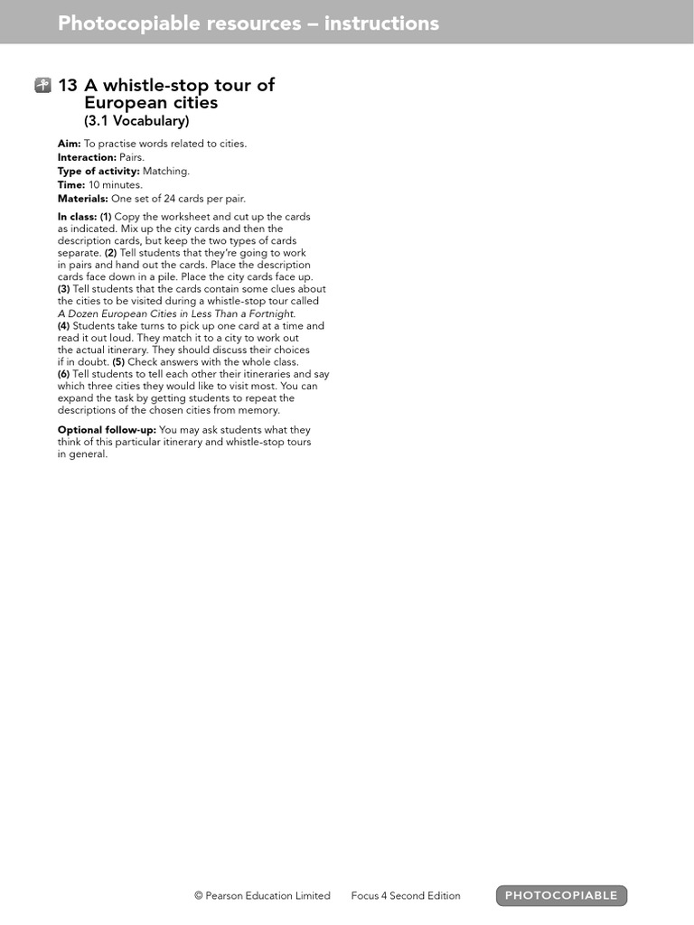 13 A WhistleStop Tour of European Cities (3.1 Vocabulary) PDF