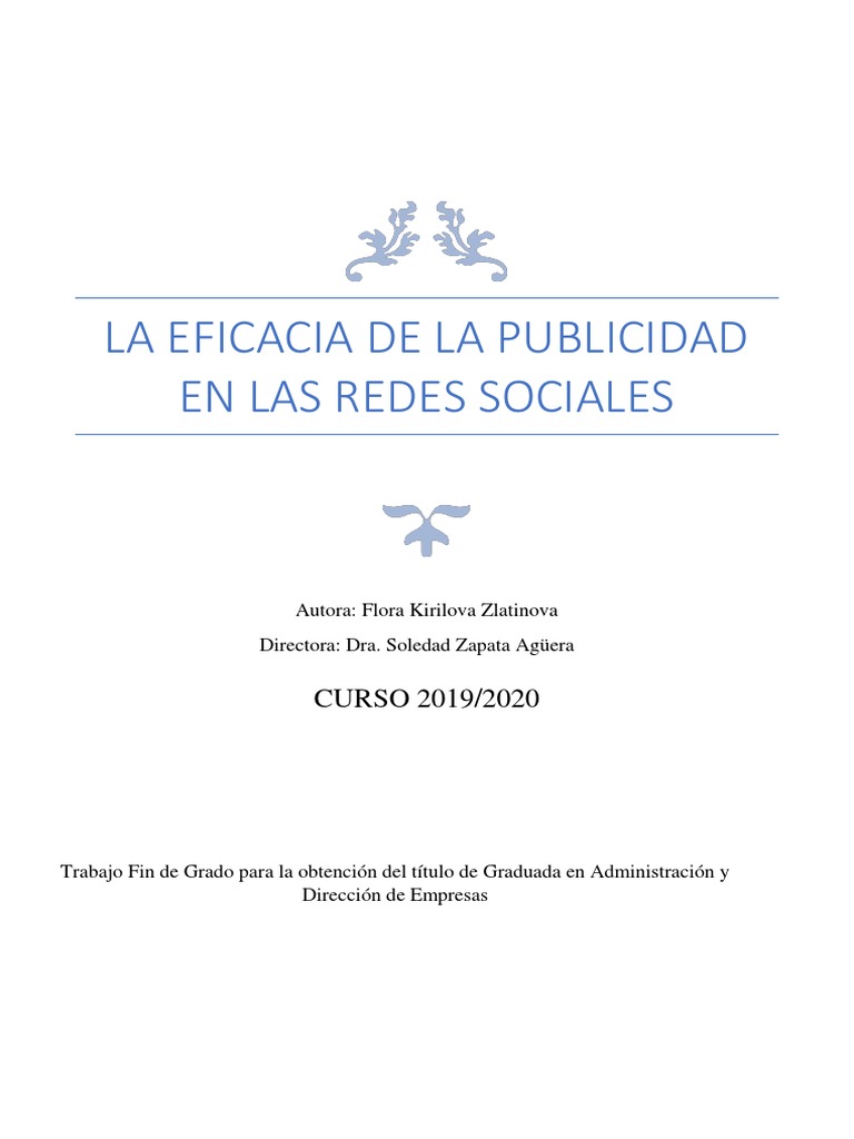 La Eficacia de Las Redes Sociales en La Publicidad | PDF | Servicio de ...