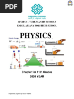 Physics: Afghan - Turk Maarif Schools Kabul Ariana Boys High School For Grade 11