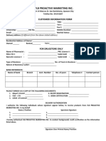 FLB Proactive Marketing Inc.: Customer Information Form