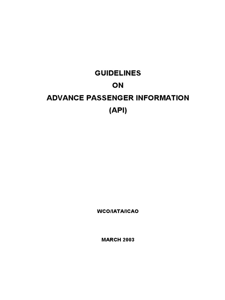API Guidelines for Border Control Agencies | PDF | Customs | Airport