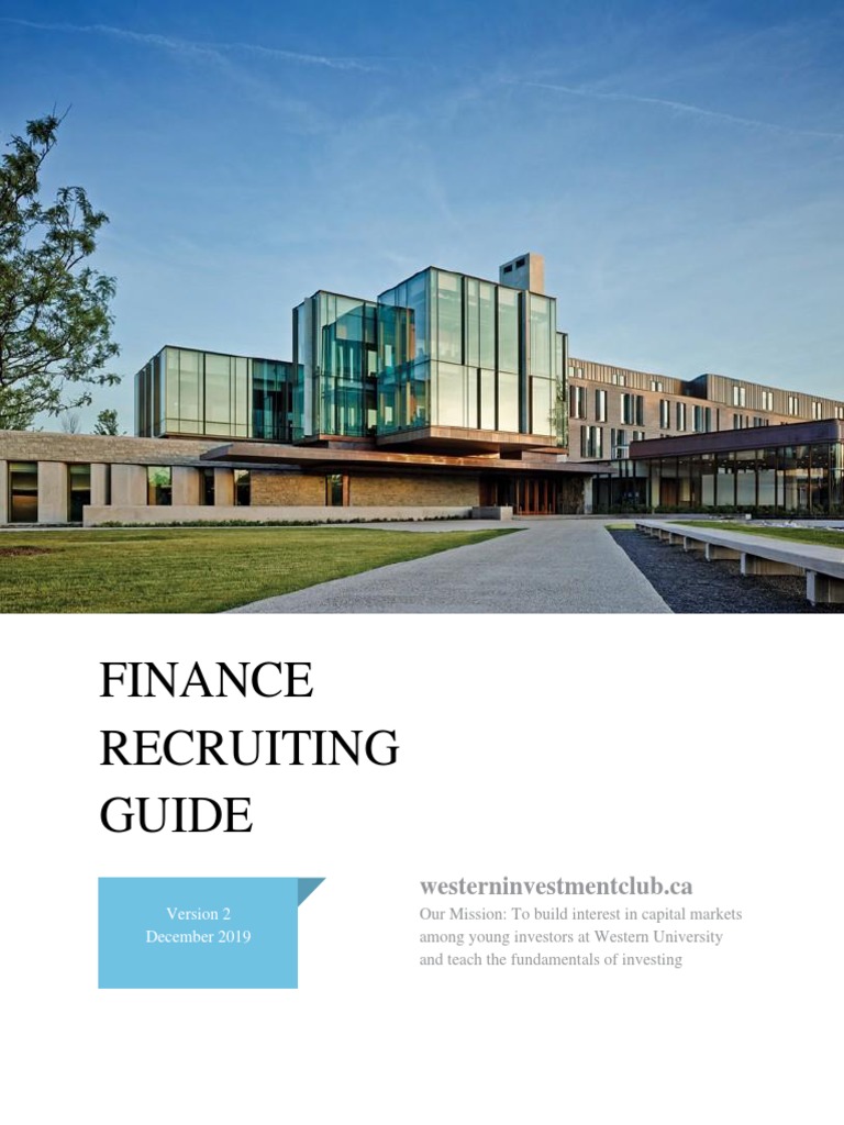 Western Investment Banking Recruiting Guide | PDF | Résumé | Investment ...