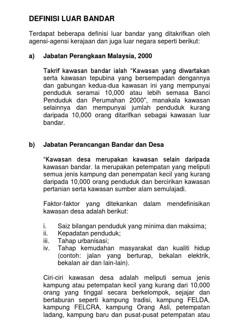 Definisi Luar Bandar Pdf