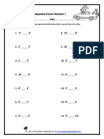 Directions: Compare The Following Exponents and Determine Which Is Greater Than or Less Than