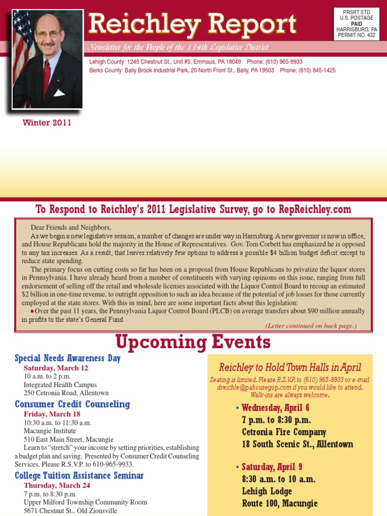 Reichley Report: Winter 2011 Newsletter | PDF | Pension | Taxes