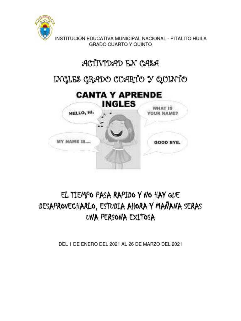 Guia de Ingles Primer Periodo | PDF | Lingüística | Idiomas