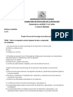 Prueba Parcial de Psicologia de La Educacion