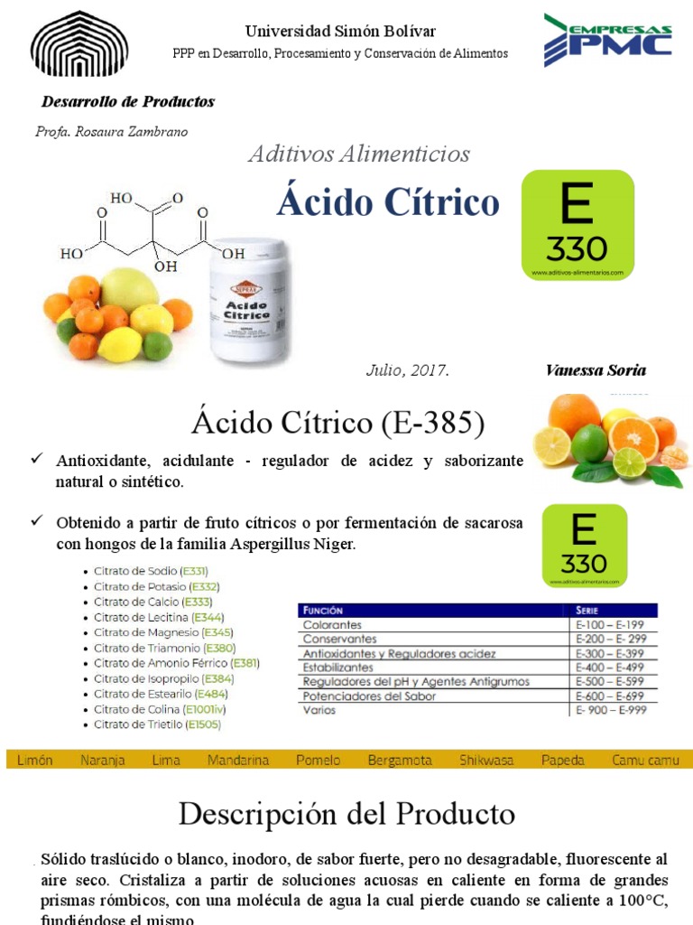 Sabor Amigo - El ácido cítrico es un compuesto natural