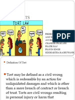 Law of Torts: Presented By: Ajay Kumar Ayush Jain Chander Prakash Pratik Raj Pravin Singh Siddhartha Raghuwansi