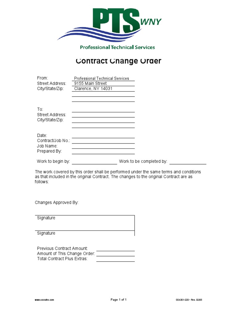 Contract Change Order Template | PDF