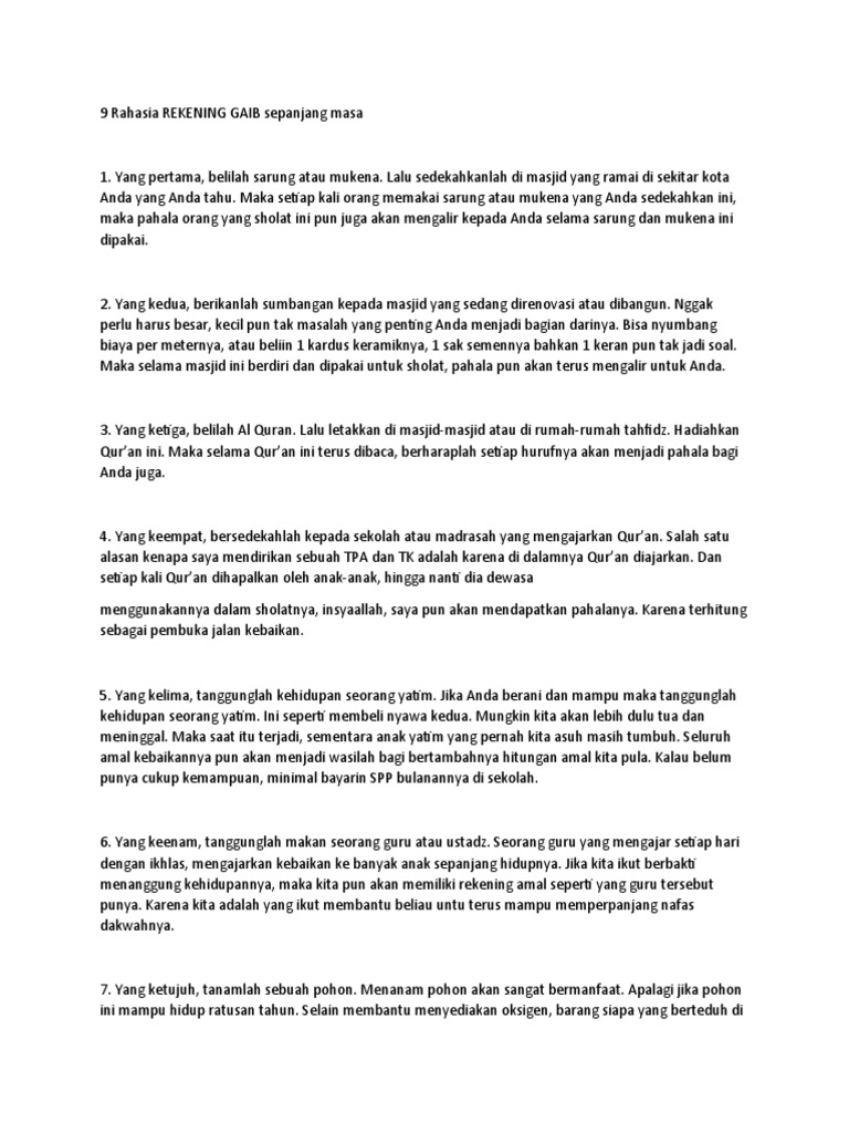 9 Rahasia Rekening Gaib Sepanjang Masa Pdf