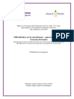 Dificultades en La Enseñanza - Aprendizaje de Las Ciencias Sociales