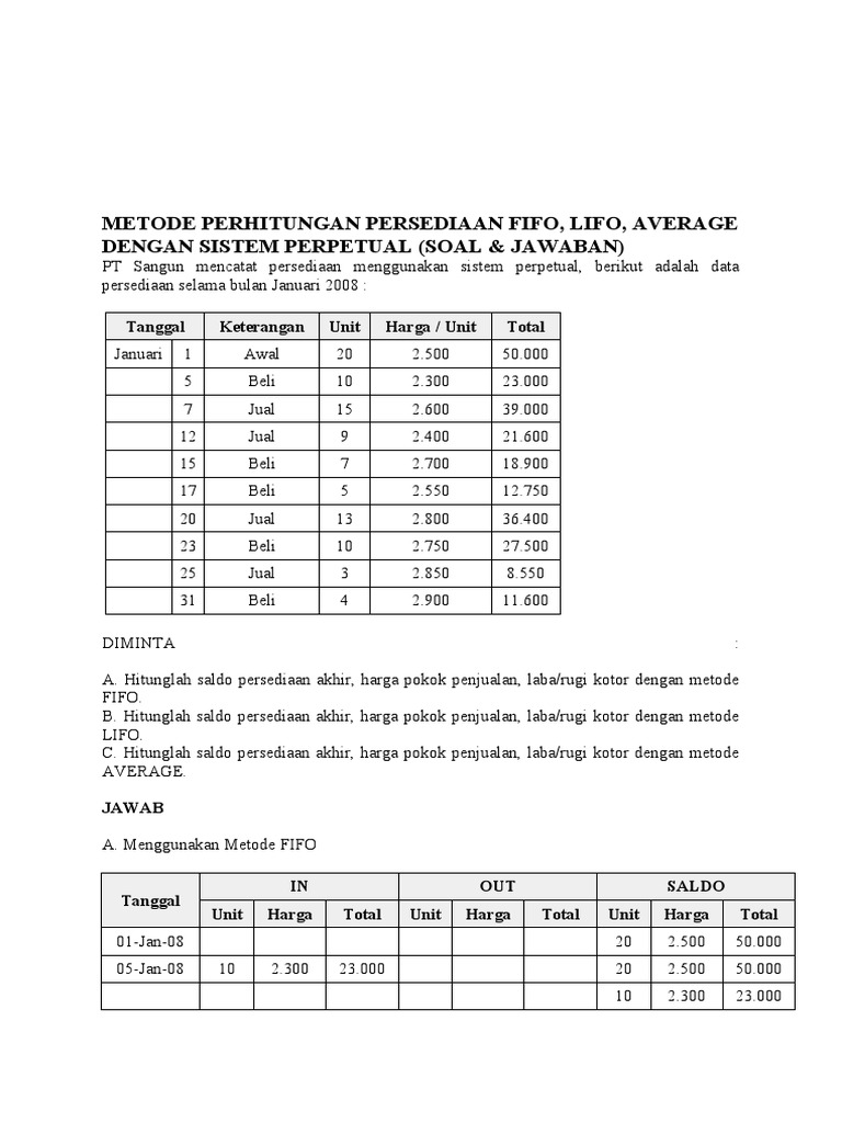 Diskusi Fifo Lifo Average | PDF