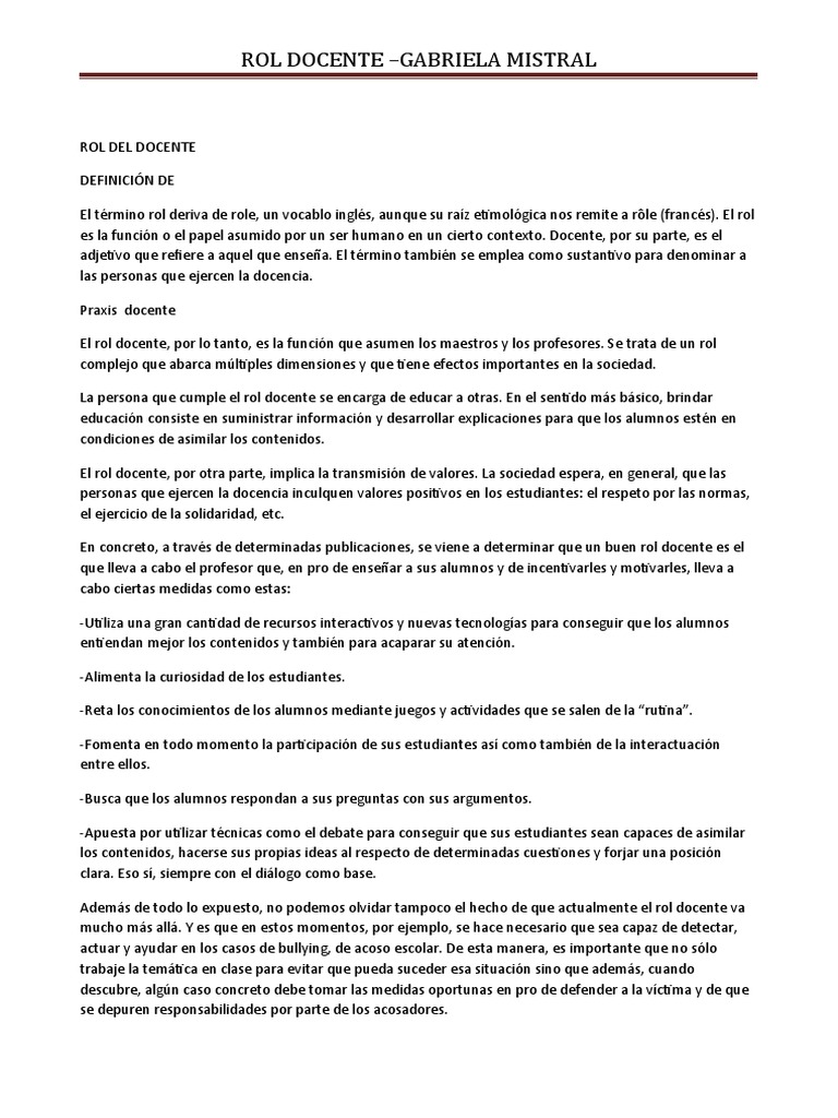 El Rol del Docente en la Educación Actual | PDF | Maestros | Aprendizaje