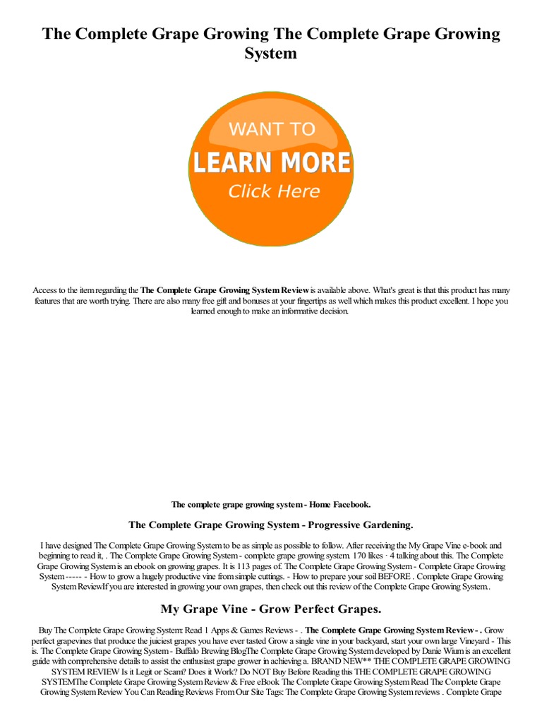 The Complete Grape Growing The Complete Grape Growing System | PDF ...