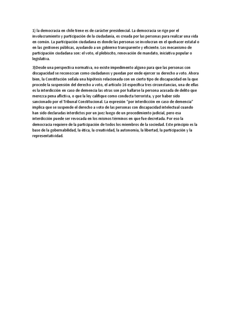 Participación Ciudadana y Democracia en Chile | PDF | Ciencias sociales