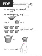 Measurement Equivalents Worksheet