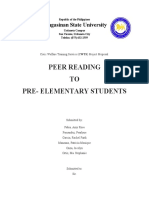 Peer Reading TO Pre-Elementary Students: Pangasinan State University
