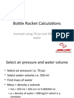 Bottle Rocket Calculations: Example Using 70 Psi and 350 ML of Water