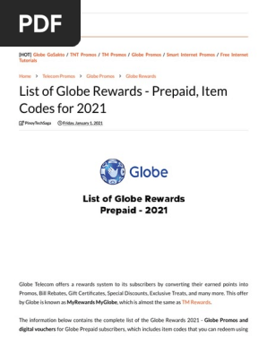 List of Globe rewards