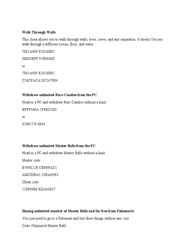 Cheats 4 Blazed Glazed Nintendo Franchises Pokemon