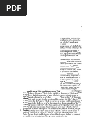 Sale Deed for Car