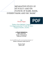 The Comparative Study of Credit Policy and Its Implementation of Nabil Bank, Everest Bank and Nic Bank"