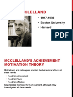 McClelland’s Motivation Needs Theory